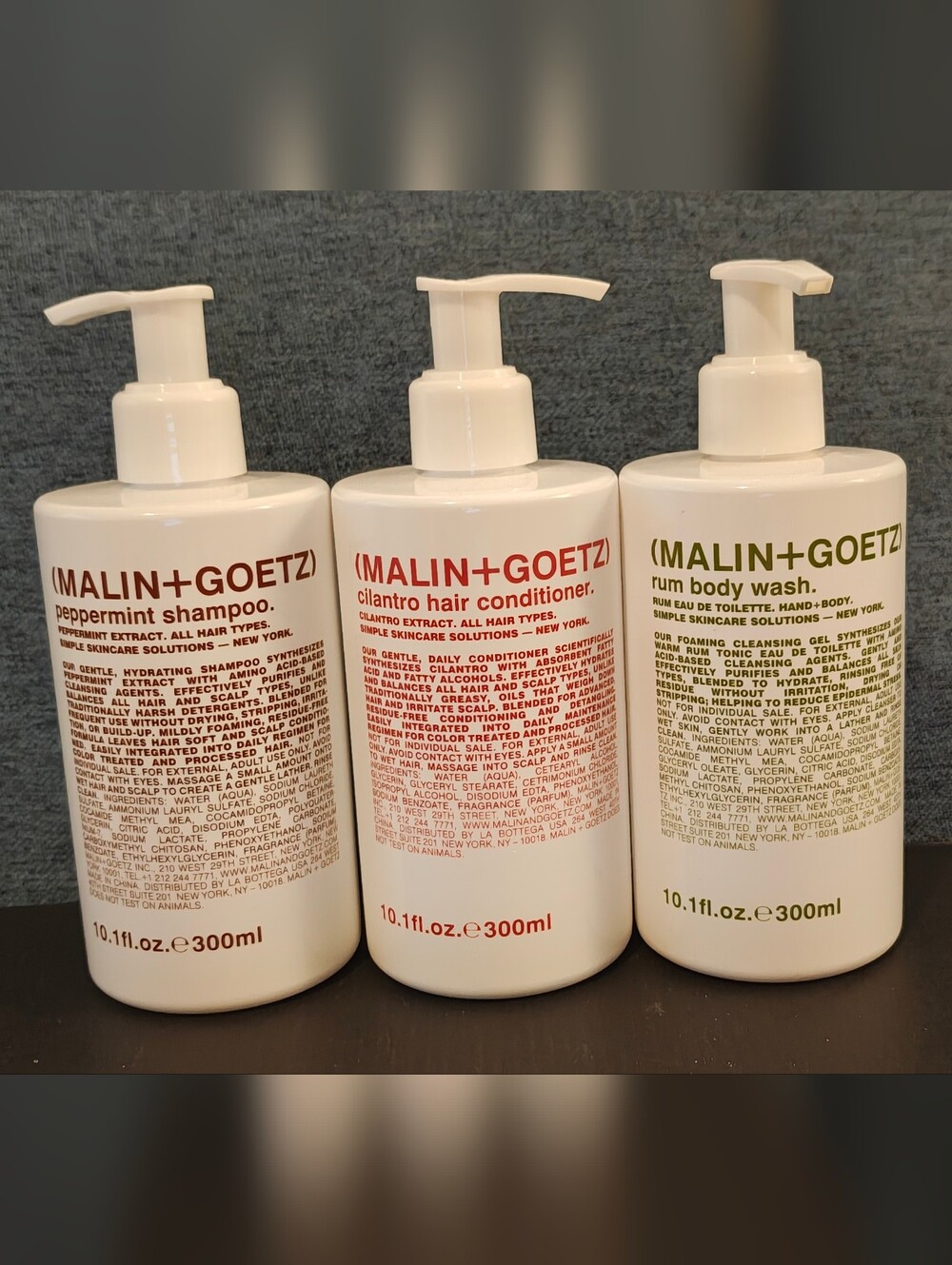 MALIN+GOETZ Set Of 3 - Shampoo, Conditioner, And Body Wash